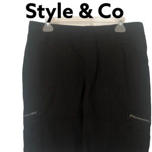 Style & Co. Black Cargo Bermuda Shorts Pl NWT